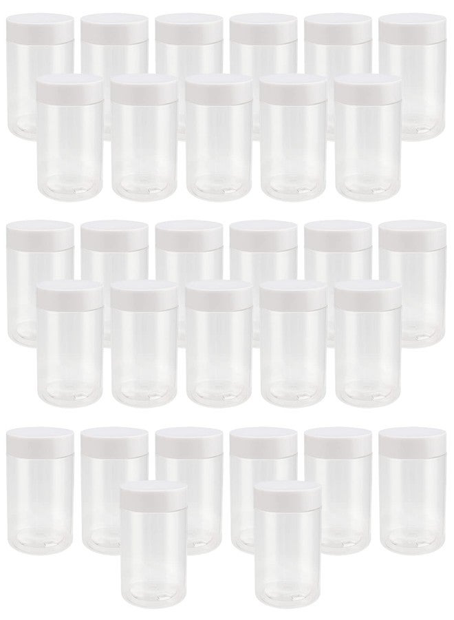 MOUYAT 30 Pack 8 Oz Plastic Jars with Lids, Leakproof Wide Mouth Refillable Empty Plastic Containers, Clear Plastic Butter Storage Containers for Kitchen Food, Beauty Product,Scrub Sugar, Beads - Image 1
